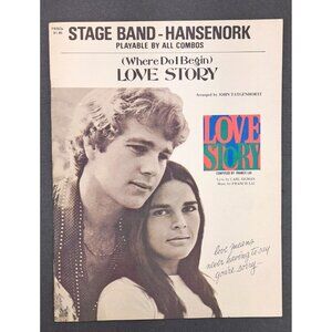 Vintage Where Do I Begin Love Story Music Book Stage Band Hansenork 35 Page 1971